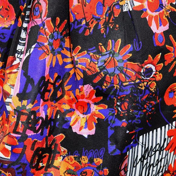 DESIGUAL FLOWER Power Vibrant Artsy Logo print Mini Skirt With Pockets 40 - Picture 6 of 10